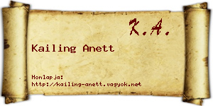 Kailing Anett névjegykártya