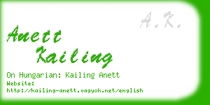 anett kailing business card